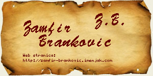 Zamfir Branković vizit kartica